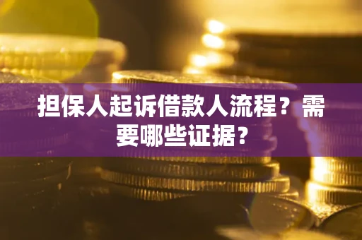 北京担保人起诉借款人流程?需要哪些证据? 北京担保人起诉借款人流程?需要哪些证据?