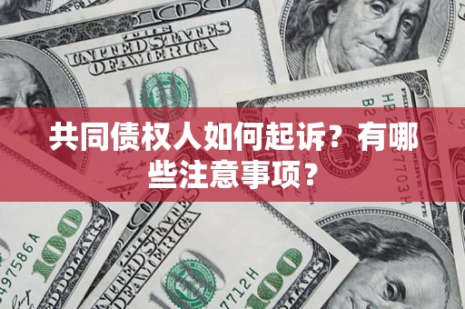北京共同债权人如何起诉？有哪些注意事项？